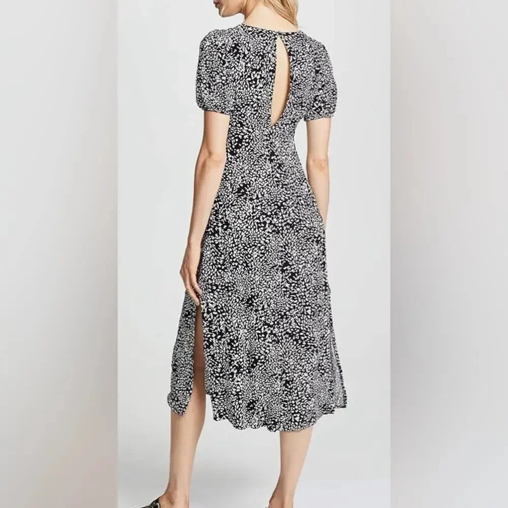 Free People Looking For Love Midi Dress Black & White Size 8